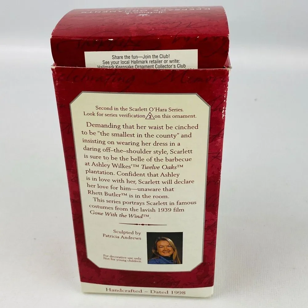 Hallmark Scarlett O'Hara Ornament #2 Collectors Series Green Barbeque Dress 1998